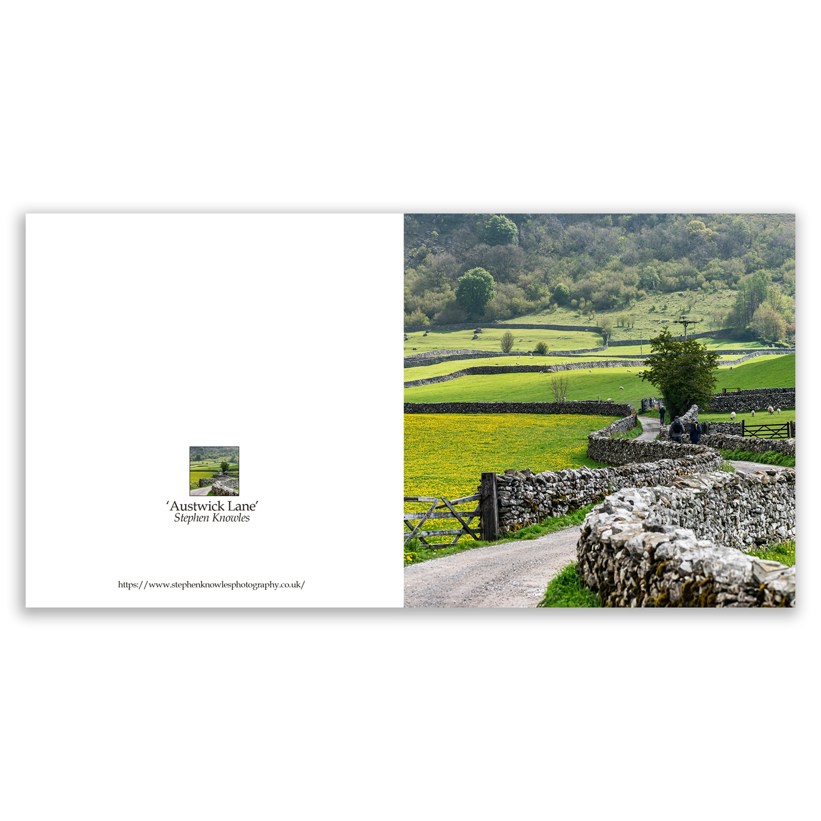 'Austwick Lane'. A fine art greetings card by Stephen Knowles Photography.