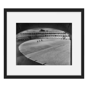 'Ronda Bull Ring'. Black and white art photograph by Stephen Knowles.