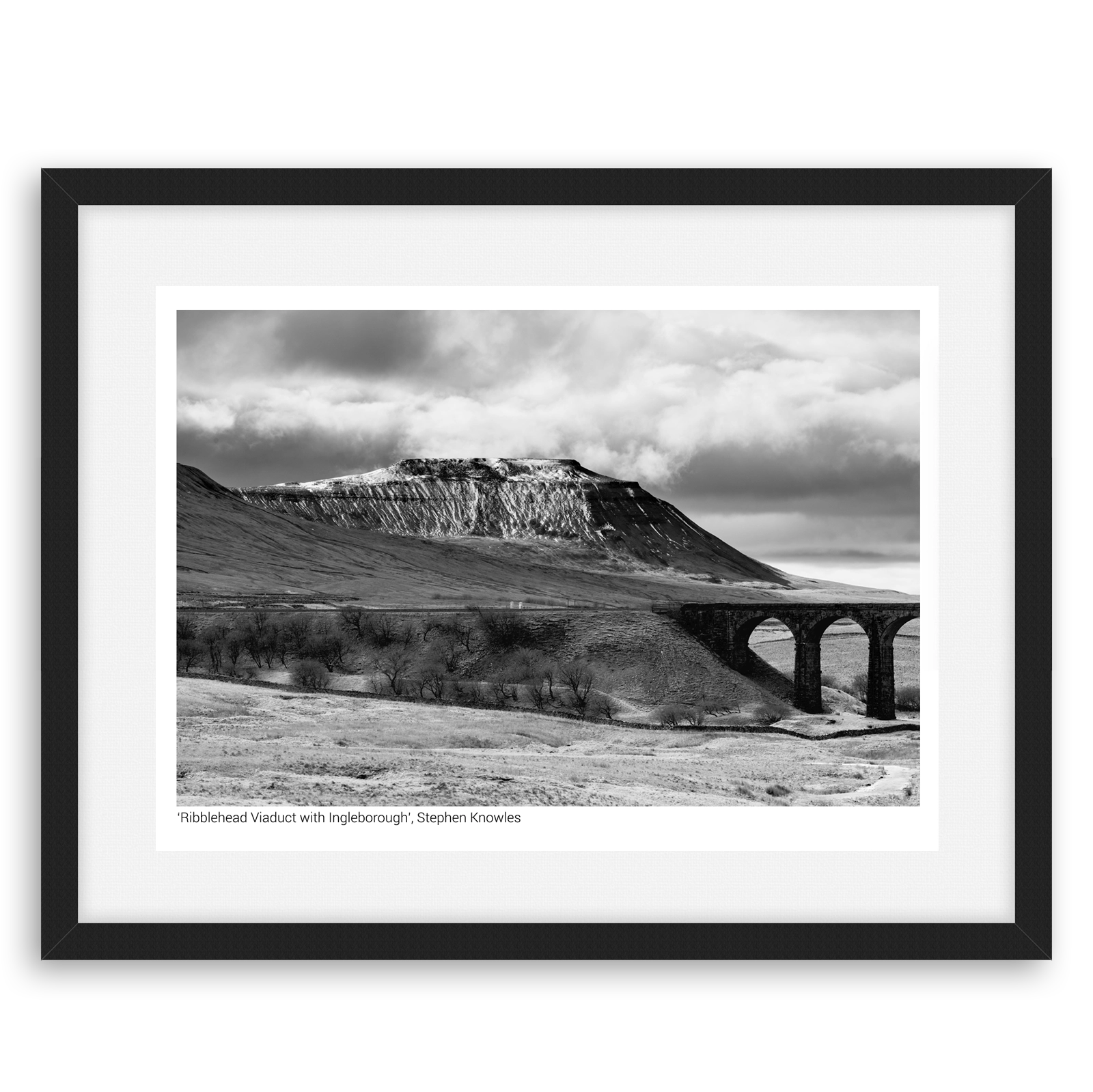 'Ribblehead Viaduct with Ingleborough'. Framed fine art print.
