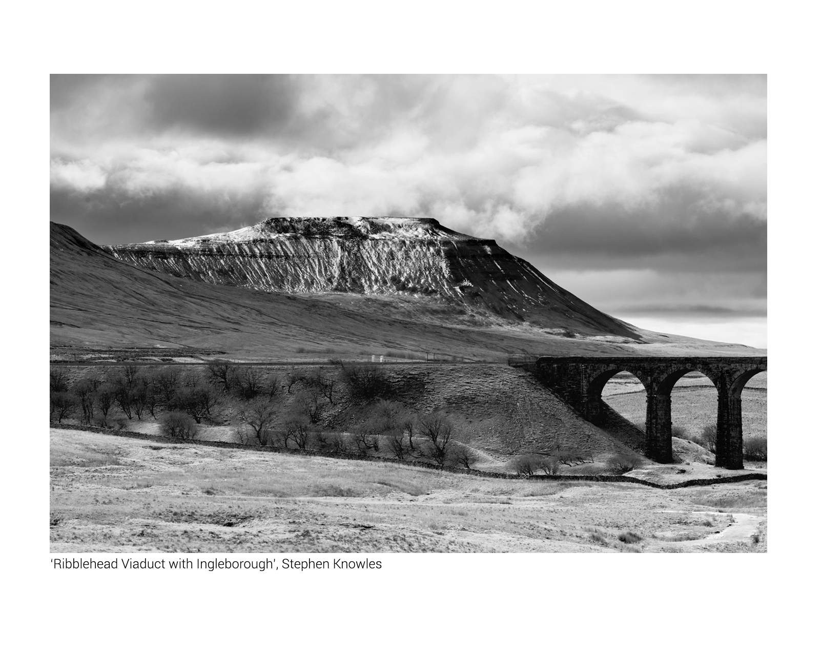 'Ribblehead Viaduct with Ingleborough'. Fine art print.