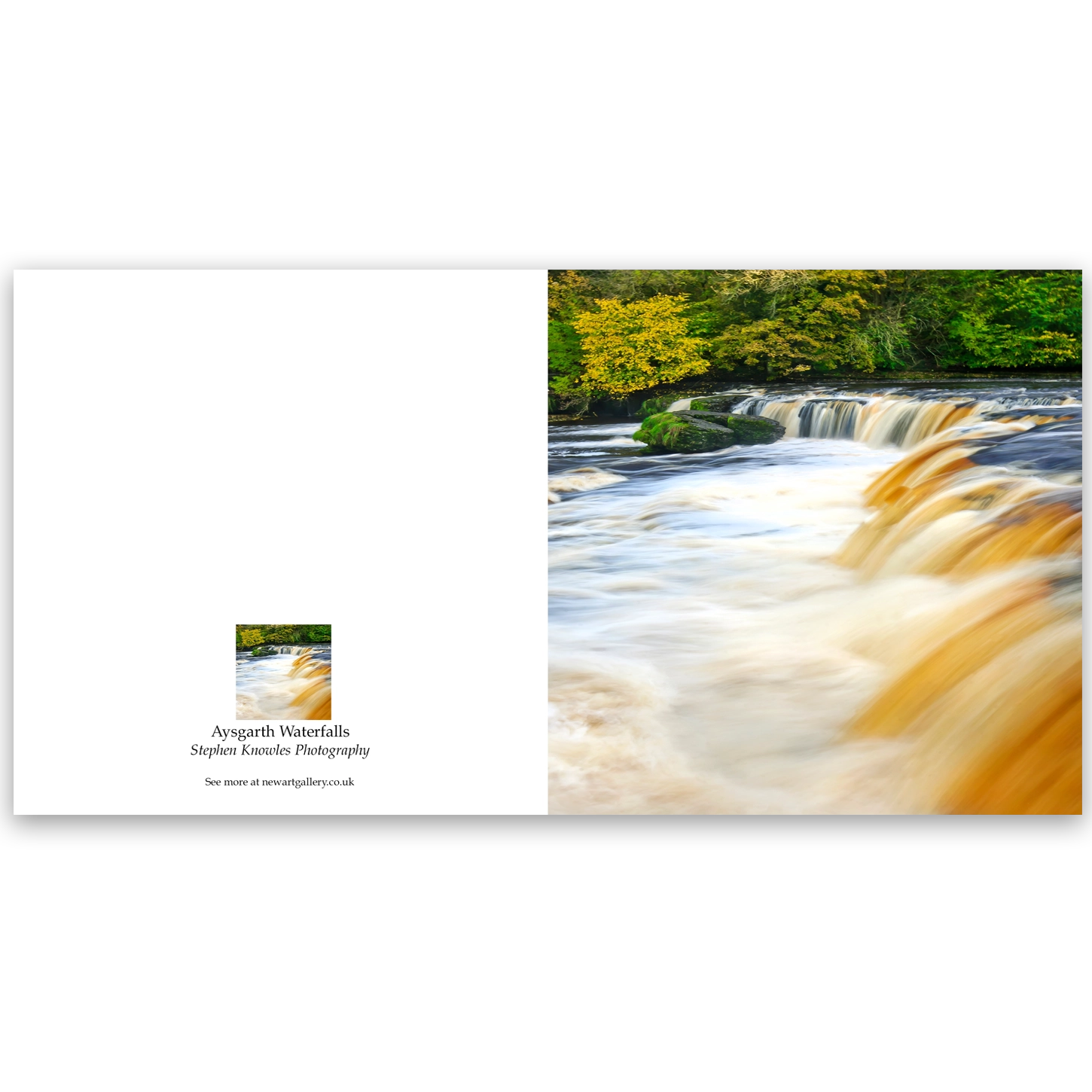 ‘Aysgarth Falls’. Fine art card by Stephen Knowles Photography.