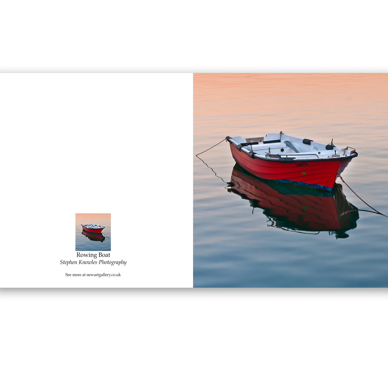 'Rowing Boat'. Fine art card by Stephen Knowles Card.