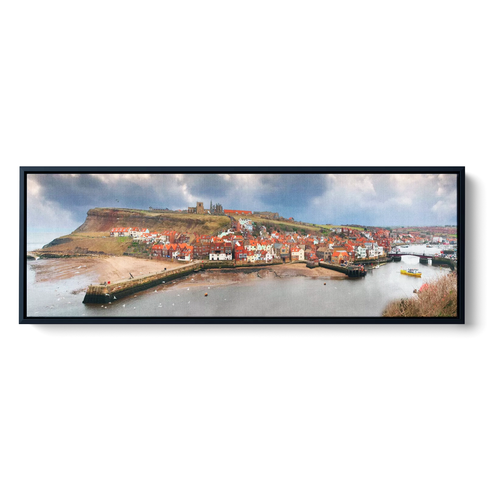 'Whitby Harbour'. Wallart of Whitby by Stephen Knowles.