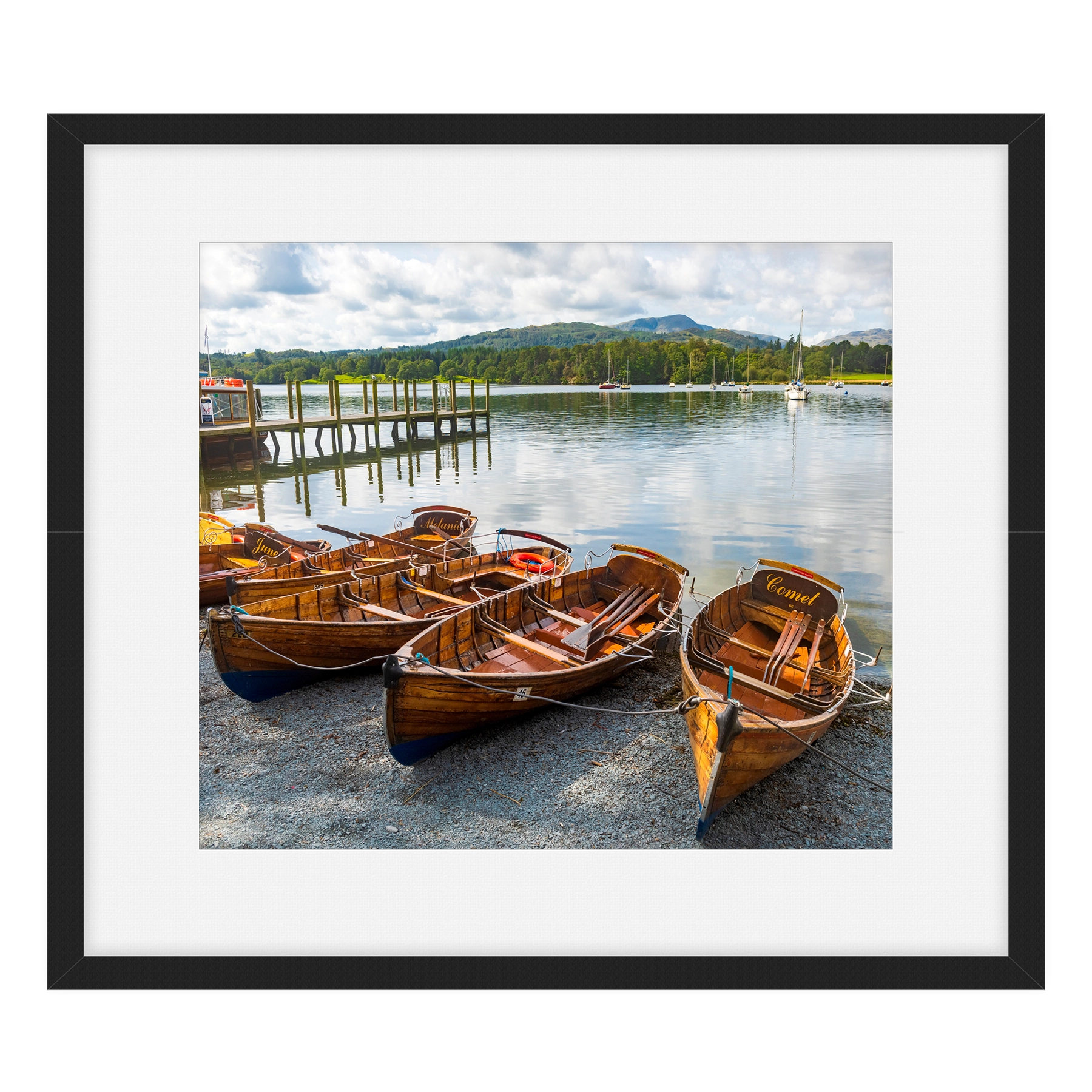 'Windermere Boats'. Wallart and fine art prints.