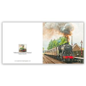 'Fellsman at Ribblehead Station'. Fine art card by Stephen Knowles Photography.